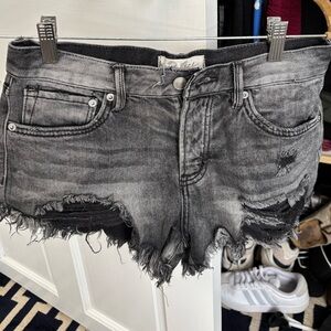 We The Free Black and Gray Jean Shorts